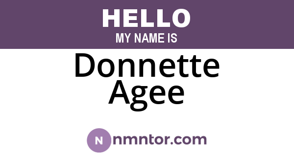Donnette Agee
