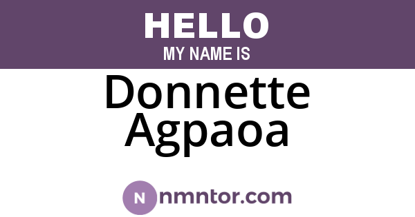 Donnette Agpaoa
