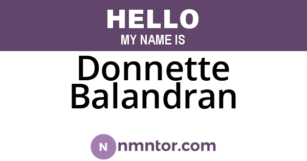 Donnette Balandran