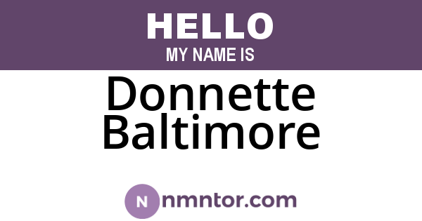 Donnette Baltimore