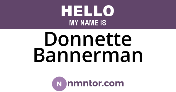 Donnette Bannerman