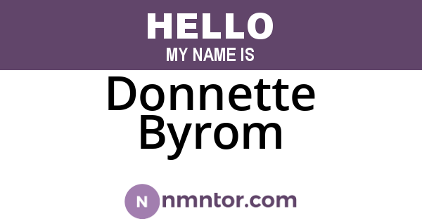 Donnette Byrom