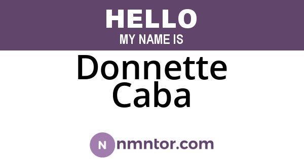 Donnette Caba