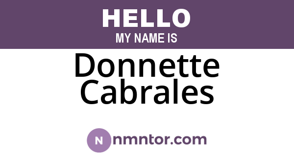 Donnette Cabrales