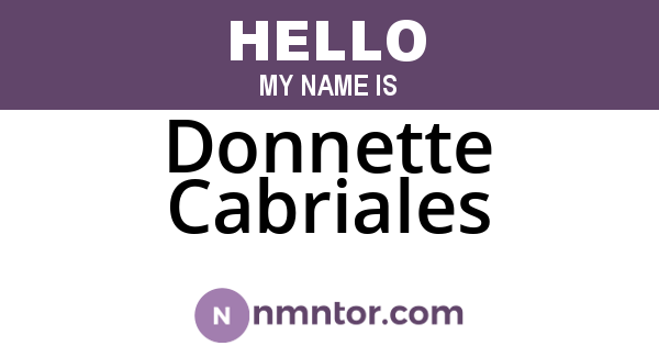 Donnette Cabriales