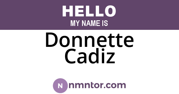 Donnette Cadiz