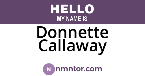 Donnette Callaway
