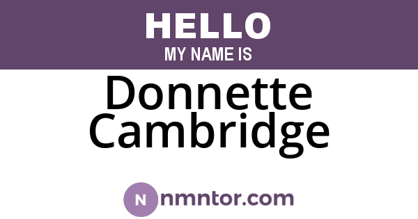 Donnette Cambridge