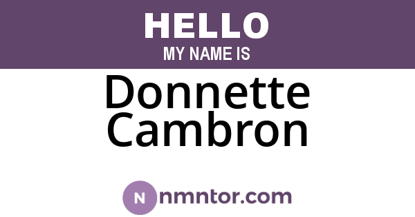 Donnette Cambron
