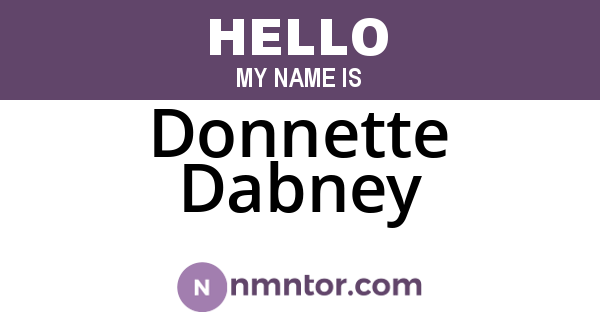 Donnette Dabney