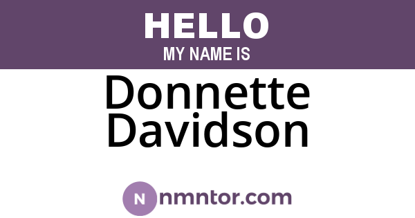 Donnette Davidson
