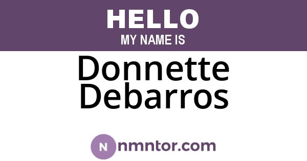 Donnette Debarros
