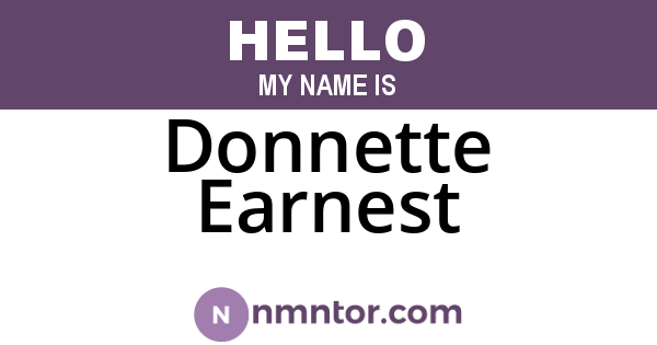 Donnette Earnest