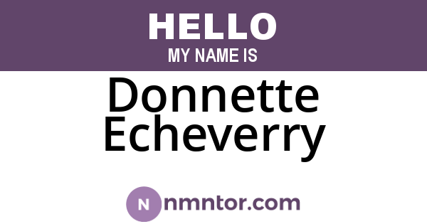 Donnette Echeverry