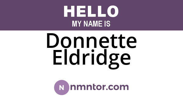 Donnette Eldridge