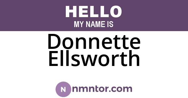Donnette Ellsworth