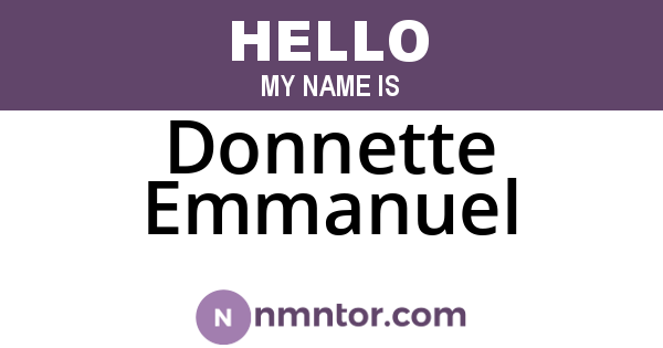 Donnette Emmanuel