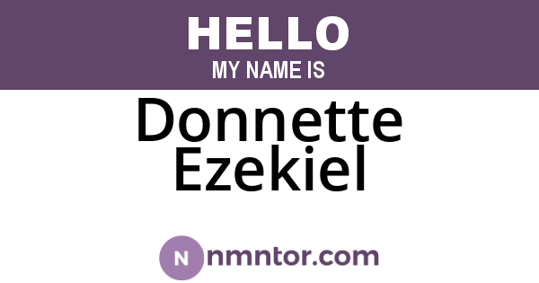 Donnette Ezekiel