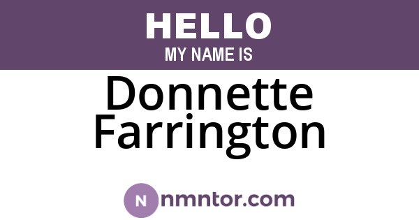 Donnette Farrington