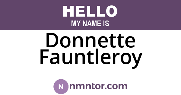 Donnette Fauntleroy