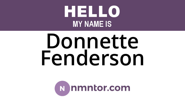 Donnette Fenderson