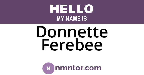 Donnette Ferebee