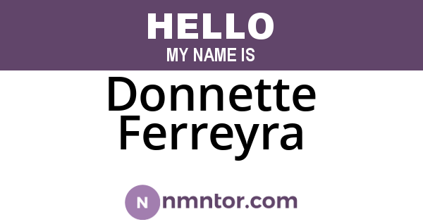 Donnette Ferreyra