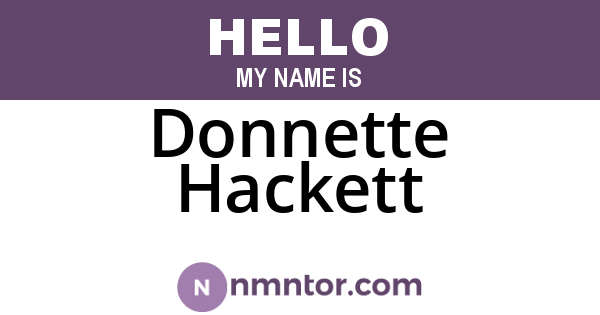 Donnette Hackett
