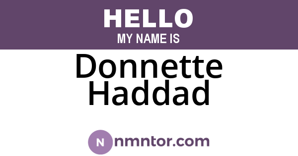 Donnette Haddad