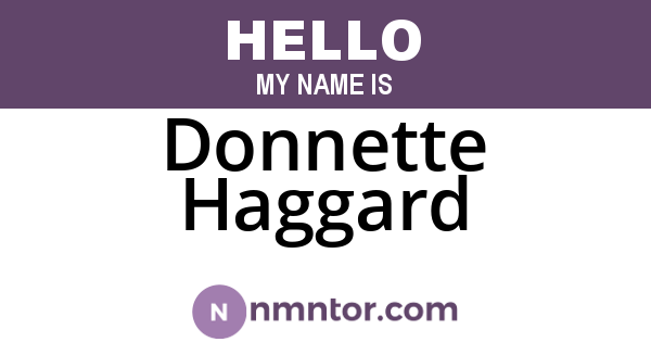 Donnette Haggard