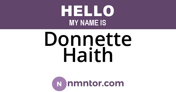 Donnette Haith