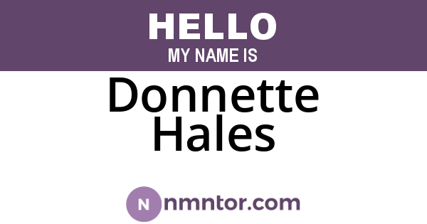 Donnette Hales