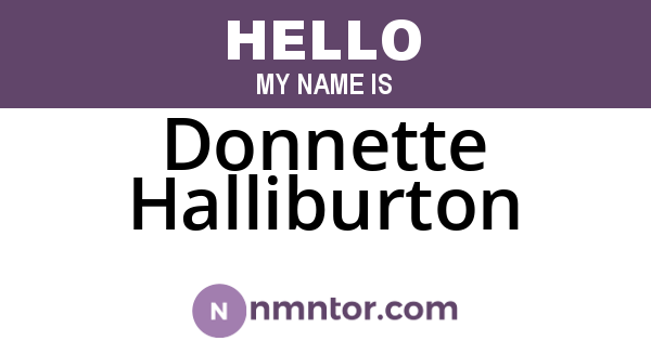Donnette Halliburton