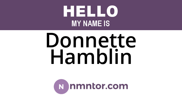 Donnette Hamblin