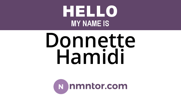 Donnette Hamidi