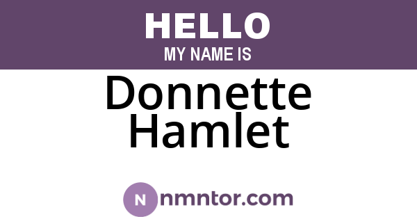 Donnette Hamlet