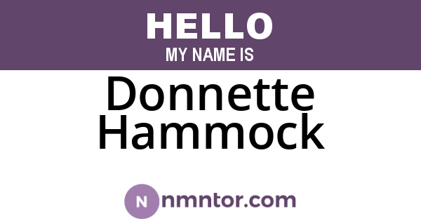 Donnette Hammock