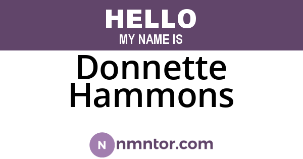 Donnette Hammons
