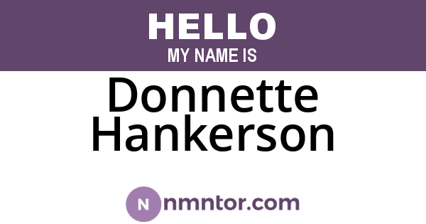 Donnette Hankerson