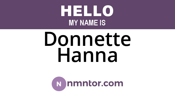 Donnette Hanna