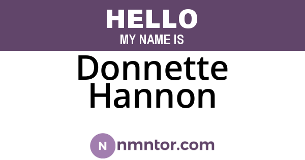 Donnette Hannon