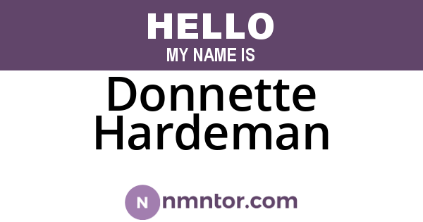 Donnette Hardeman