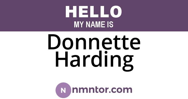Donnette Harding