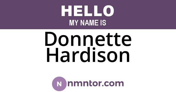 Donnette Hardison