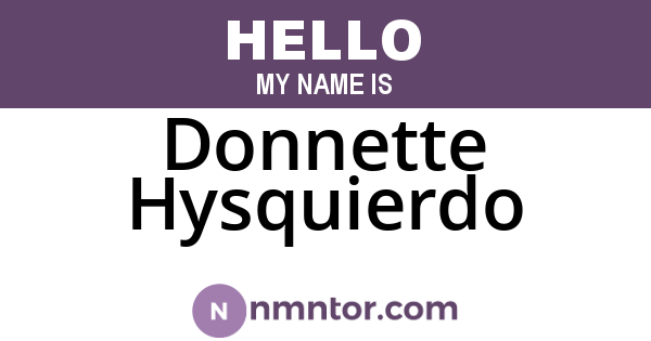 Donnette Hysquierdo