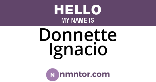 Donnette Ignacio