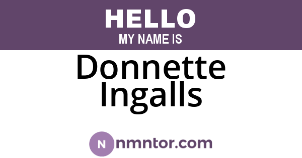 Donnette Ingalls