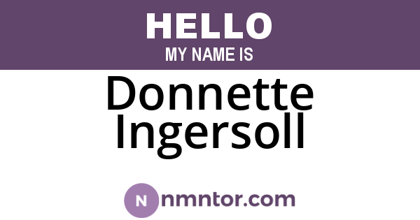 Donnette Ingersoll