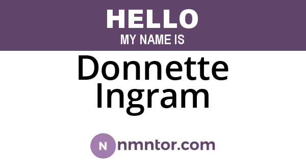 Donnette Ingram