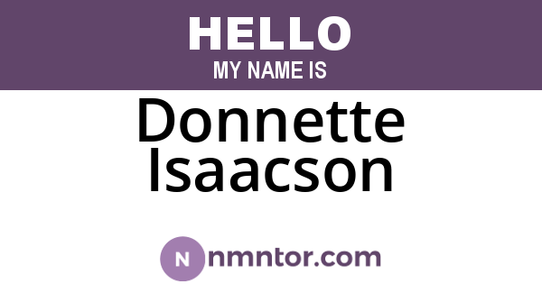 Donnette Isaacson